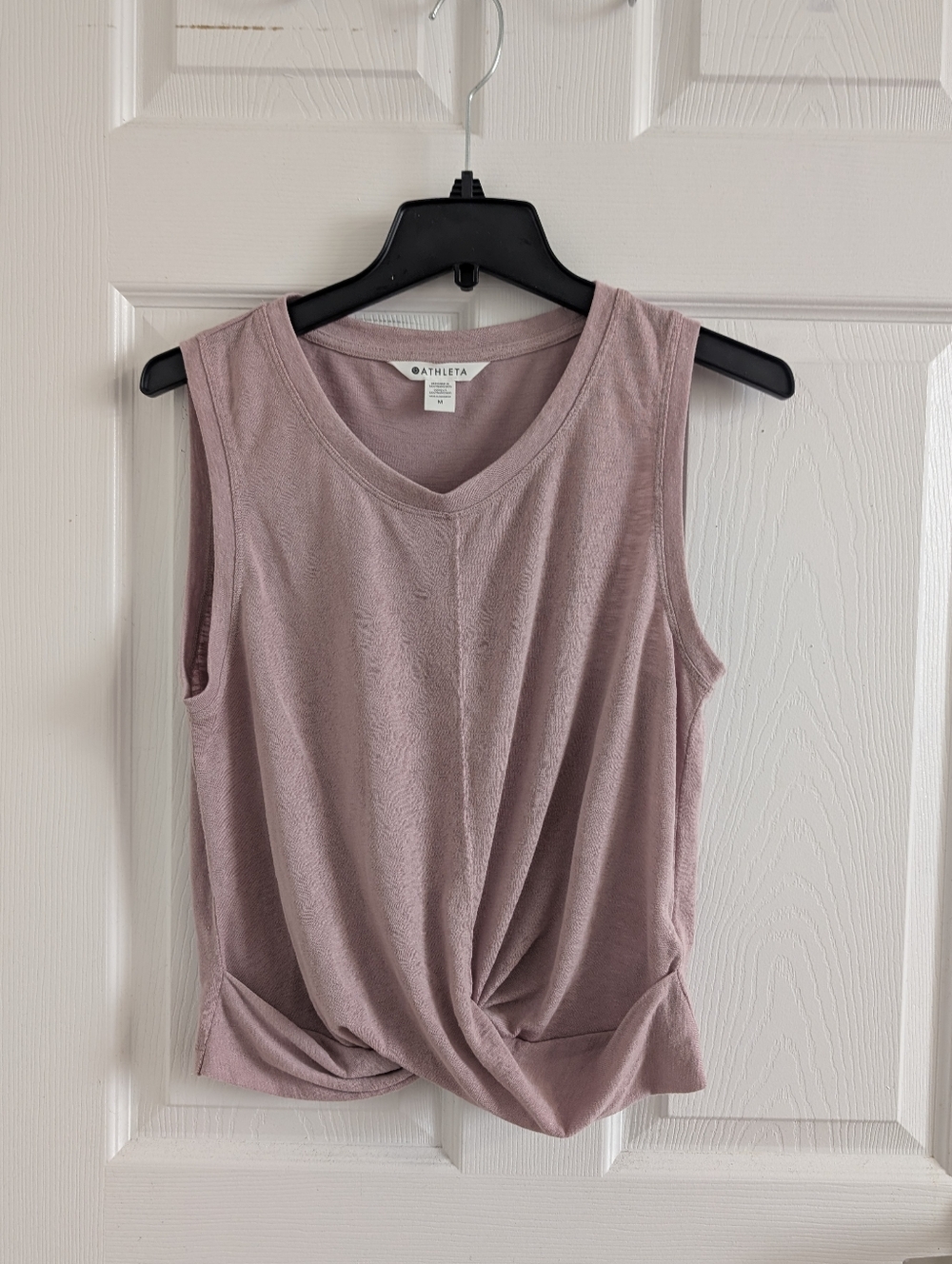 Athleta Essence Twist Front Tank Top Mauve Pink Tencel Modal Yoga Pilates M